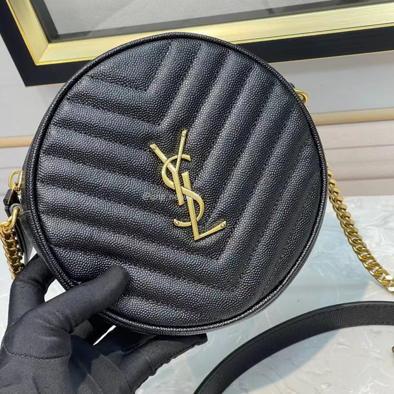 Saint Laurent Circular Quilted Crossbody Bag (4) - www.newkick.vip